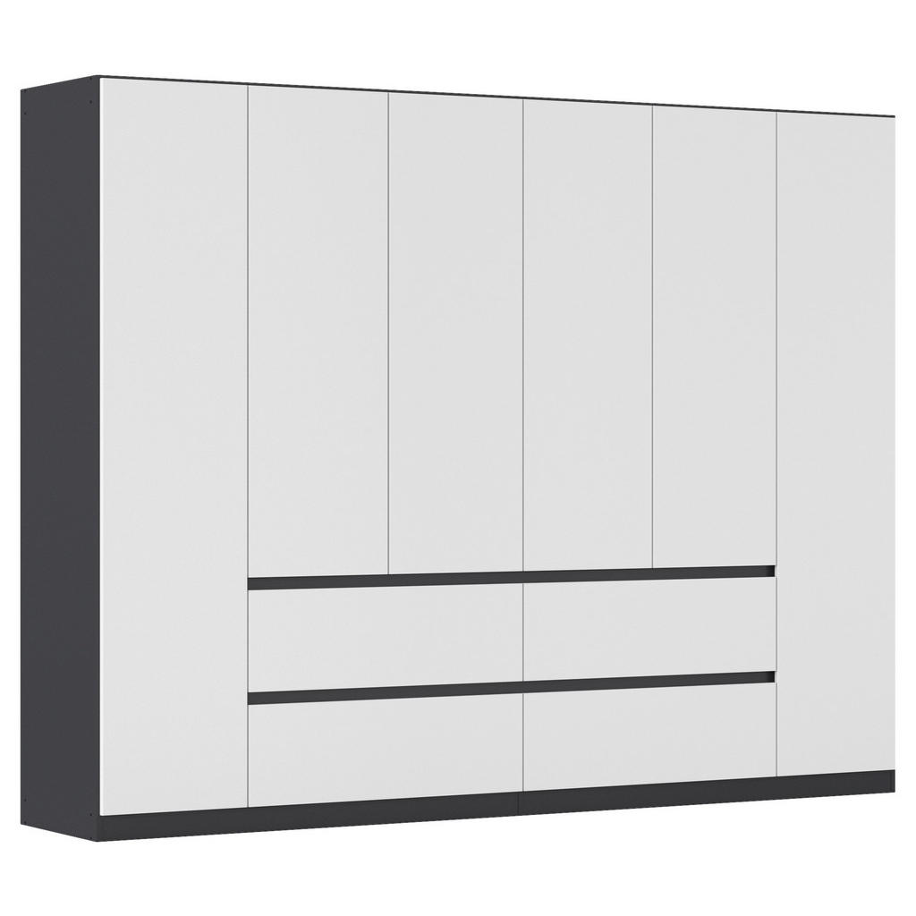 KAST MET KLASSIEKE DEUREN, grijs, wit
