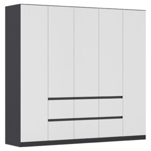 KAST MET KLASSIEKE DEUREN, grijs, wit