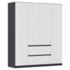 KAST MET KLASSIEKE DEUREN, grijs, wit