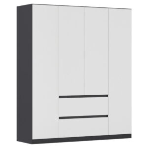 KAST MET KLASSIEKE DEUREN, grijs, wit