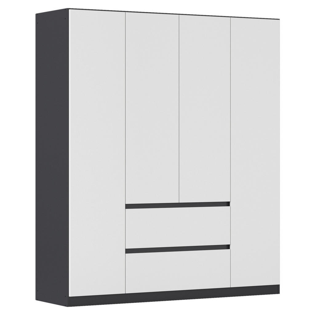 KAST MET KLASSIEKE DEUREN, grijs, wit