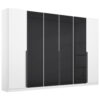 KAST MET KLASSIEKE DEUREN, antraciet, wit