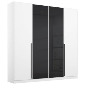 KAST MET KLASSIEKE DEUREN, antraciet, wit