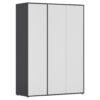 KAST MET KLASSIEKE DEUREN, grijs, wit