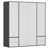 KAST MET KLASSIEKE DEUREN, grijs, wit
