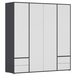 KAST MET KLASSIEKE DEUREN, grijs, wit
