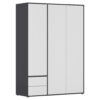 KAST MET KLASSIEKE DEUREN, grijs, wit