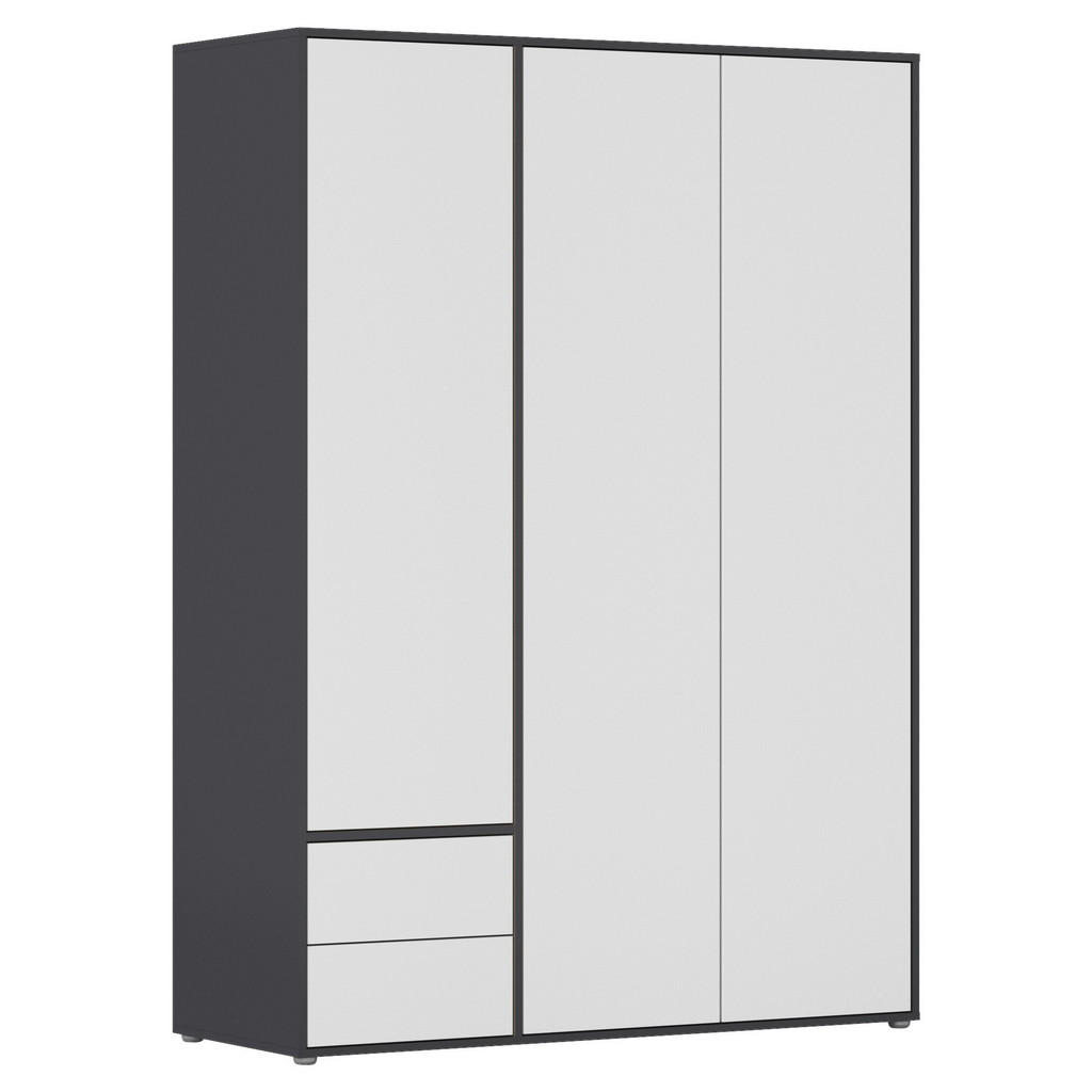 KAST MET KLASSIEKE DEUREN, grijs, wit