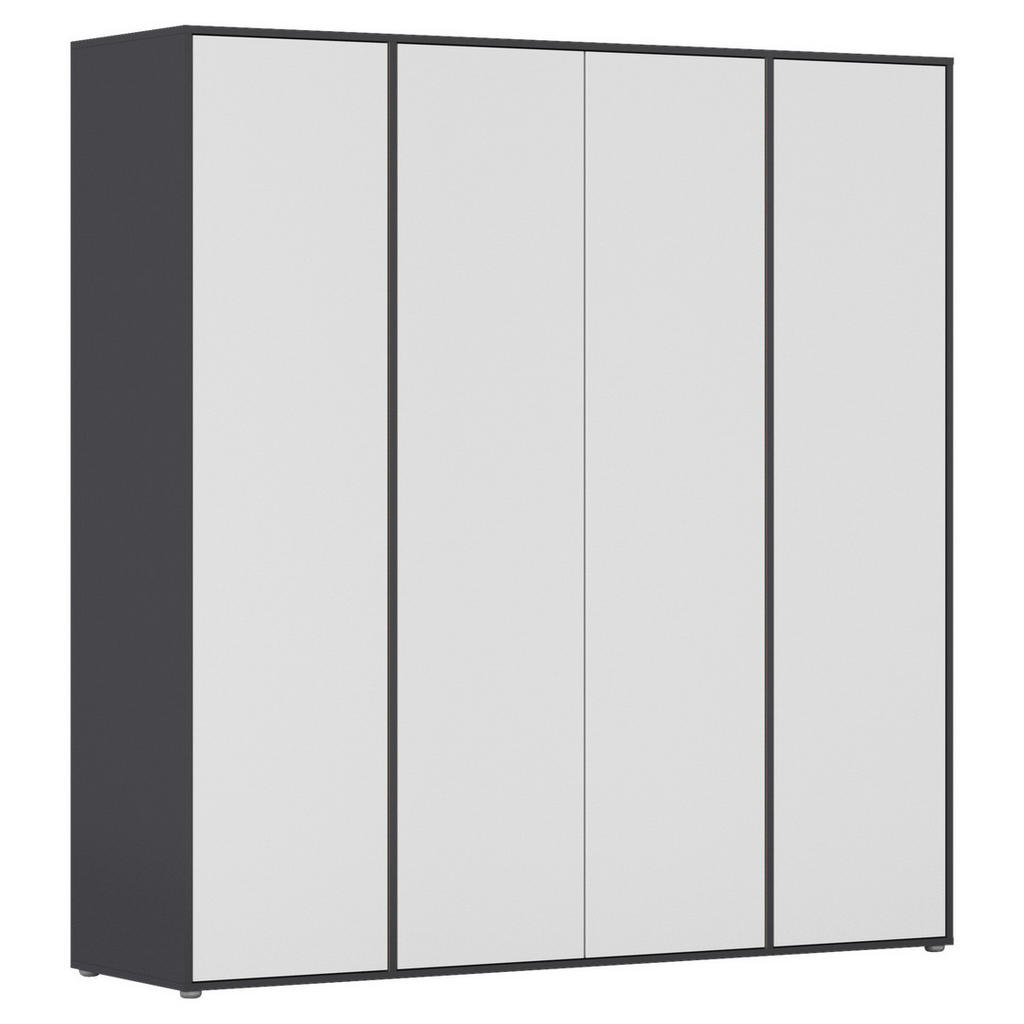 KAST MET KLASSIEKE DEUREN, grijs, wit