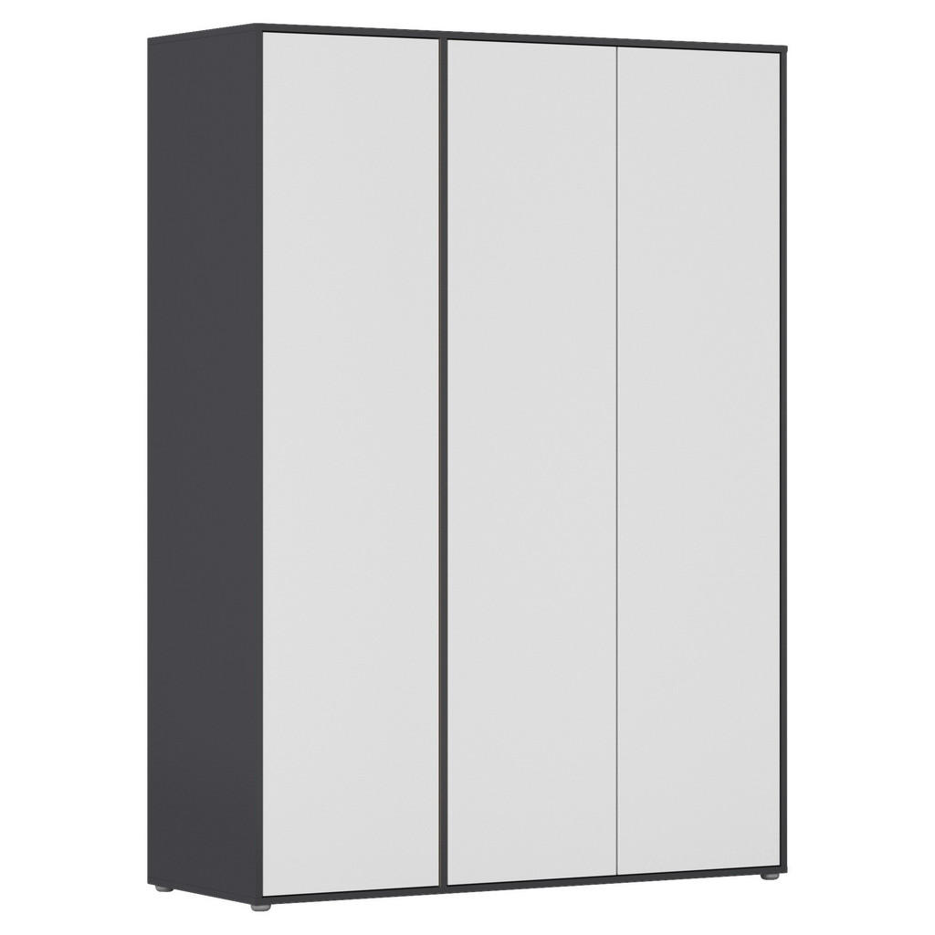 KAST MET KLASSIEKE DEUREN, grijs, wit