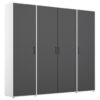 KAST MET KLASSIEKE DEUREN, grijs, wit