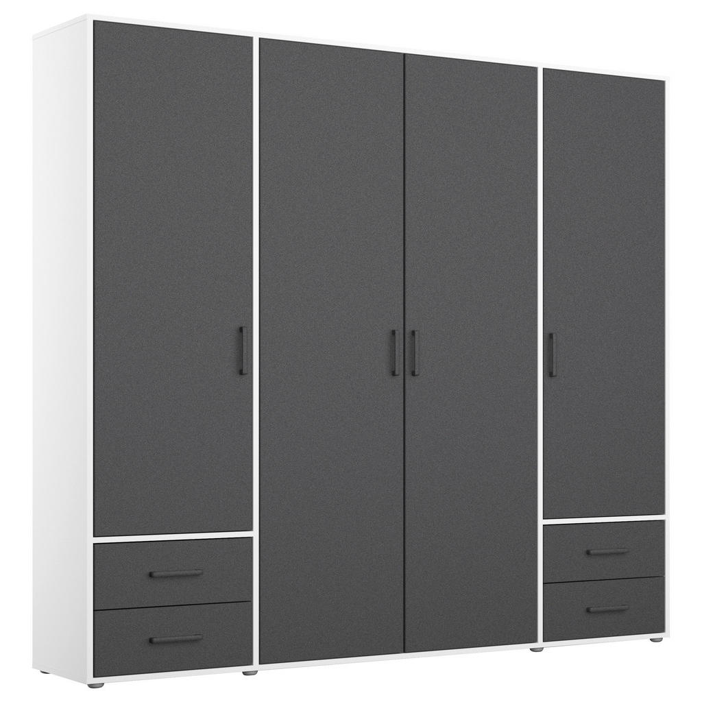 KAST MET KLASSIEKE DEUREN, grijs, wit