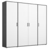 KAST MET KLASSIEKE DEUREN, grijs, wit