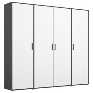 KAST MET KLASSIEKE DEUREN, grijs, wit