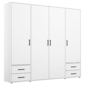 KAST MET KLASSIEKE DEUREN, wit