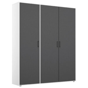 KAST MET KLASSIEKE DEUREN, grijs, wit