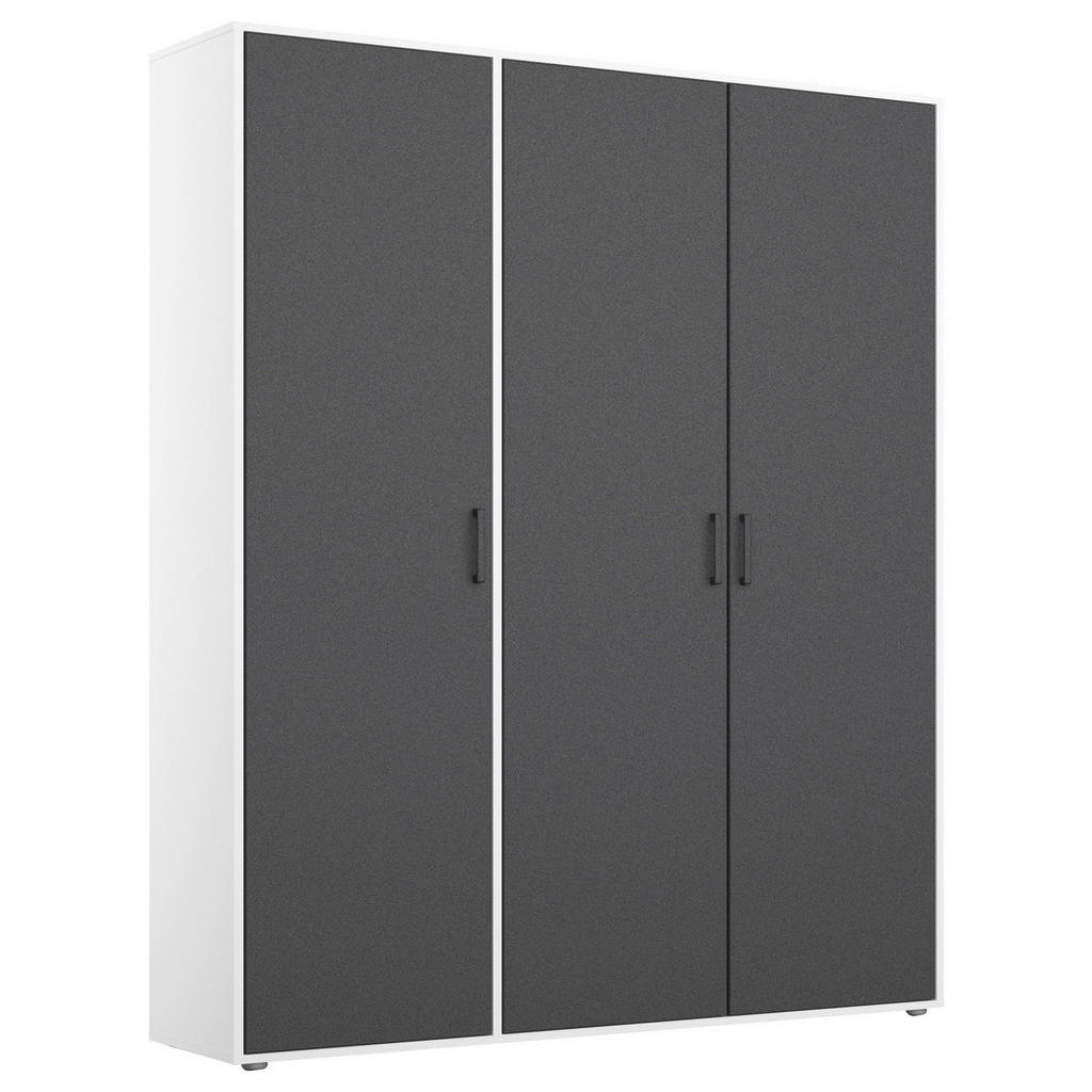 KAST MET KLASSIEKE DEUREN, grijs, wit