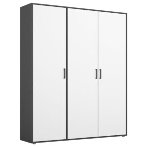 KAST MET KLASSIEKE DEUREN, grijs, wit