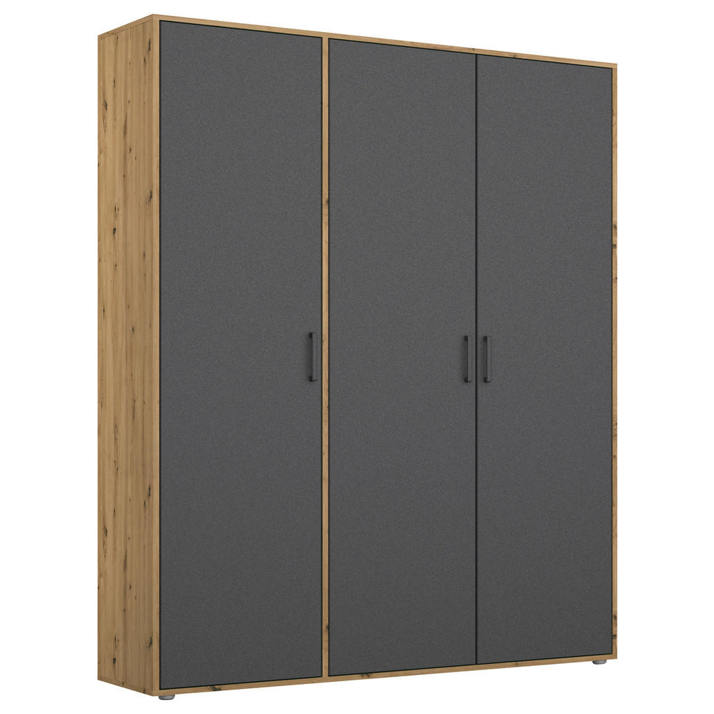 KAST MET KLASSIEKE DEUREN, grijs, ambachtelijk eiken