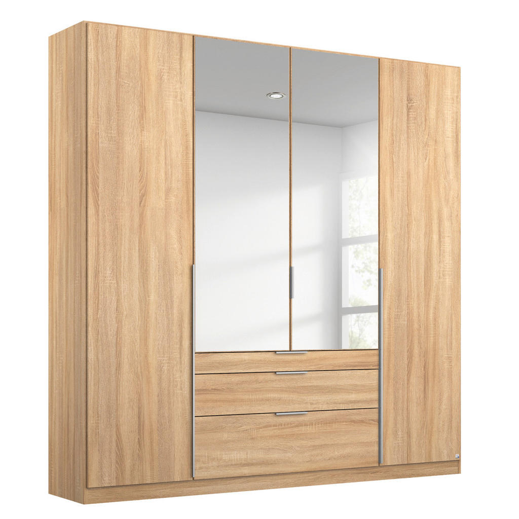 KAST MET KLASSIEKE DEUREN, zilverkleur, sonoma eiken