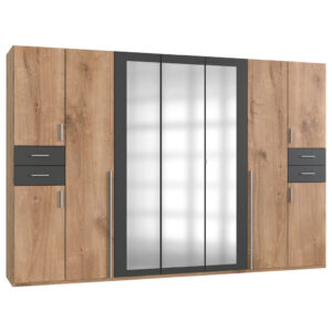 KAST MET KLASSIEKE DEUREN, grafietkleuren, eikenkleuren