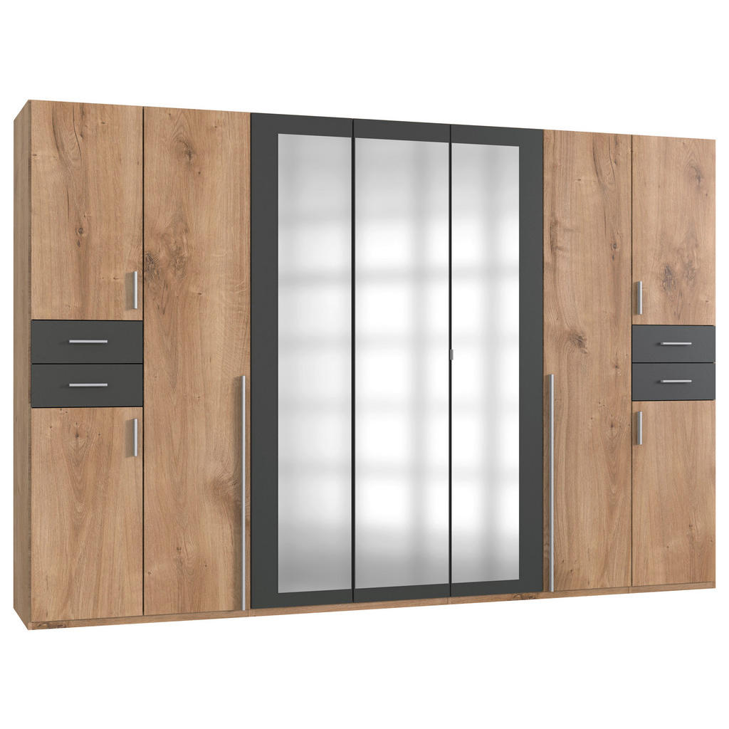 KAST MET KLASSIEKE DEUREN, grafietkleuren, eikenkleuren