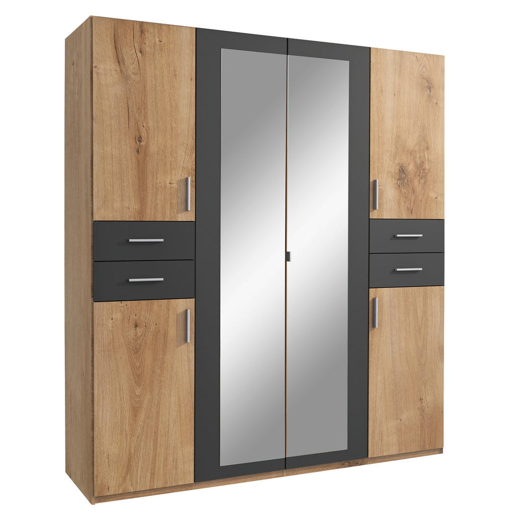 KAST MET KLASSIEKE DEUREN, grafietkleuren, eikenkleuren