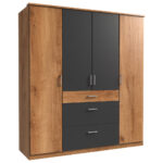 KAST MET KLASSIEKE DEUREN, grafietkleuren, eikenkleuren thumbnail 1