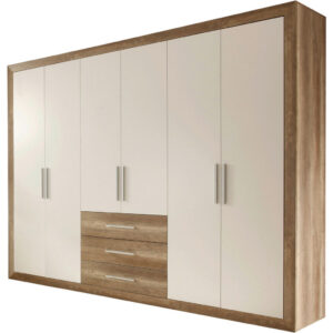 KAST MET KLASSIEKE DEUREN, wit, eikenkleur