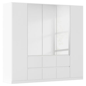 KAST MET KLASSIEKE DEUREN, zilverkleur, wit