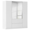KAST MET KLASSIEKE DEUREN, zilverkleur, wit