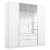 KAST MET KLASSIEKE DEUREN, zilverkleur, wit