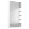 KAST MET KLASSIEKE DEUREN, zilverkleur, wit