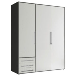 KAST MET KLASSIEKE DEUREN, grafietkleur, wit