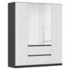 KAST MET KLASSIEKE DEUREN, grijs, zilver, wit
