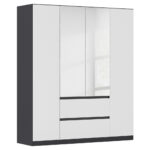 KAST MET KLASSIEKE DEUREN, grijs, zilver, wit thumbnail 1