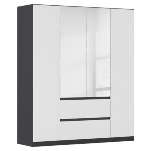 KAST MET KLASSIEKE DEUREN, grijs, zilver, wit