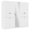 KAST MET KLASSIEKE DEUREN, zilverkleur, wit