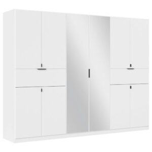 KAST MET KLASSIEKE DEUREN, zilverkleur, wit