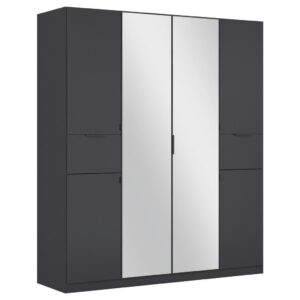 KAST MET KLASSIEKE DEUREN, grijs, zilverkleur