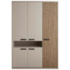 KAST MET KLASSIEKE DEUREN, eikenkleur, wit