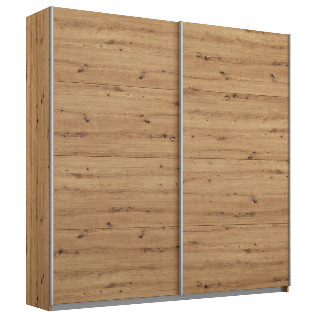 KAST MET SCHUIFDEUREN, ambachtelijk eikenhout