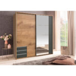 KAST MET SCHUIFDEUREN, grafietkleur, eiken plank thumbnail 2