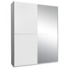 KAST MET SCHUIFDEUREN, transparant, wit