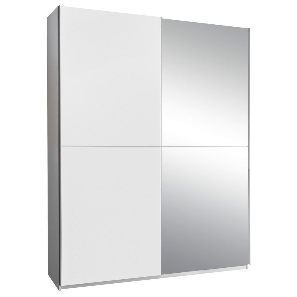 KAST MET SCHUIFDEUREN, transparant, wit