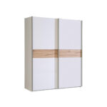 KAST MET SCHUIFDEUREN, wit, eikenkleur thumbnail 2
