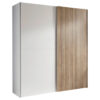 KAST MET SCHUIFDEUREN, wit, eikenkleur