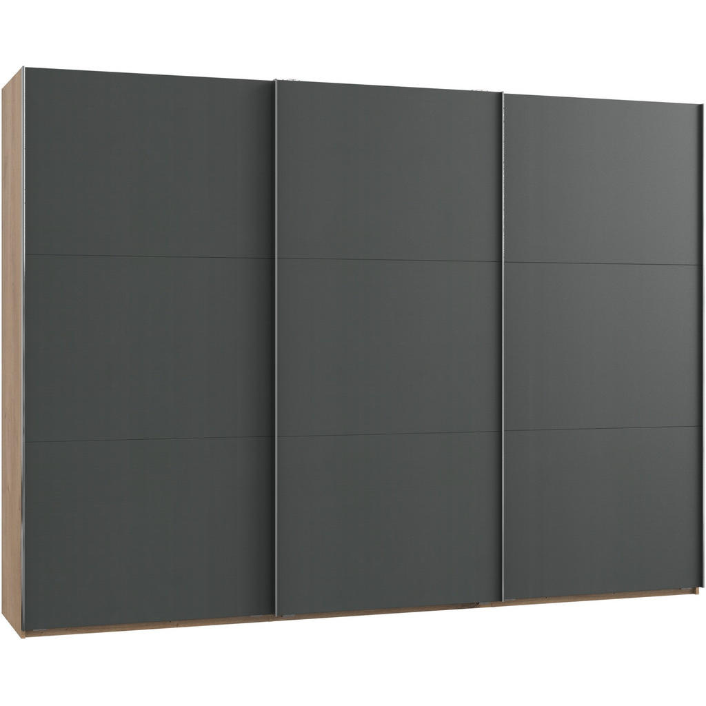 KAST MET SCHUIFDEUREN, eikenkleur, grafietkleur