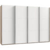 KAST MET SCHUIFDEUREN, eikenkleur, wit