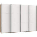 KAST MET SCHUIFDEUREN, eikenkleur, wit thumbnail 1